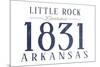 Little Rock, Arkansas - Established Date (Blue)-Lantern Press-Mounted Art Print