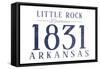 Little Rock, Arkansas - Established Date (Blue)-Lantern Press-Framed Stretched Canvas