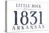 Little Rock, Arkansas - Established Date (Blue)-Lantern Press-Stretched Canvas