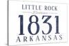 Little Rock, Arkansas - Established Date (Blue)-Lantern Press-Stretched Canvas