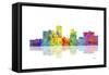 Little Rock Arkansas Skyline 1-Marlene Watson-Framed Stretched Canvas