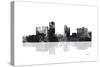 Little Rock Arkansas Skyline BG 1-Marlene Watson-Stretched Canvas