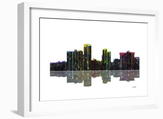 Little Rock Arkansas Skyline BW 1-Marlene Watson-Framed Giclee Print