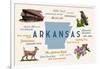 Little Rock, Arkansas - Typography and Icons-Lantern Press-Framed Art Print