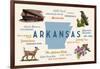 Little Rock, Arkansas - Typography and Icons-Lantern Press-Framed Art Print