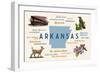 Little Rock, Arkansas - Typography and Icons-Lantern Press-Framed Art Print