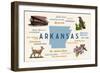 Little Rock, Arkansas - Typography and Icons-Lantern Press-Framed Premium Giclee Print