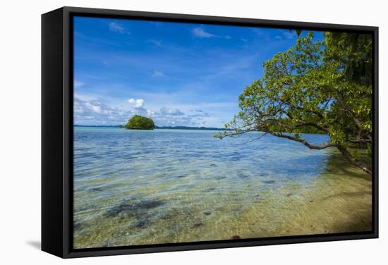 Little Rock Islet in the Famous Rock Islands, Palau, Central Pacific, Pacific-Michael Runkel-Framed Stretched Canvas