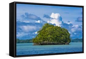 Little Rock Islet in the Famous Rock Islands, Palau, Central Pacific-Michael Runkel-Framed Stretched Canvas