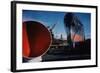 Little Rock Oil Tanker over Ship Ventilator Parts at Sun Shipbuilding and Dry Dock Co. Shipyards-Dmitri Kessel-Framed Photographic Print