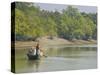 Little Rowing Boat in the Swampy Areas of the Sundarbans, UNESCO World Heritage Site, Bangladesh-Michael Runkel-Stretched Canvas