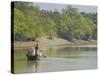 Little Rowing Boat in the Swampy Areas of the Sundarbans, UNESCO World Heritage Site, Bangladesh-Michael Runkel-Stretched Canvas