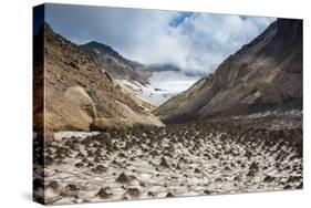 Little Sand Mounds on a Glacier Field on Mutnovsky Volcano, Kamchatka, Russia, Eurasia-Michael Runkel-Stretched Canvas