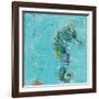 Little Seahorse Blue-Kellie Day-Framed Art Print