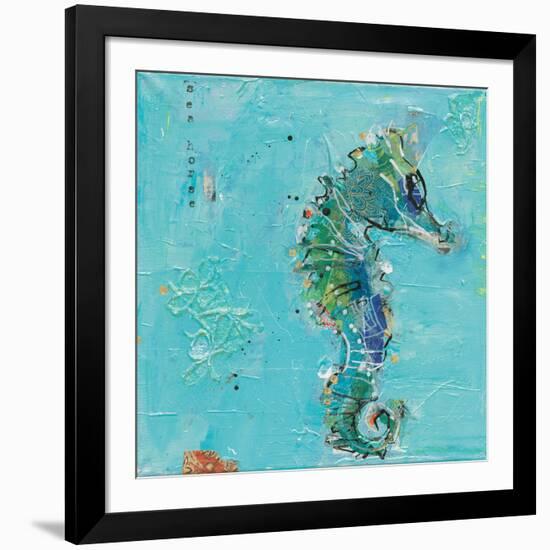 Little Seahorse Blue-Kellie Day-Framed Art Print