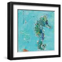 Little Seahorse Blue-Kellie Day-Framed Art Print