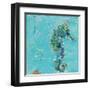 Little Seahorse Blue-Kellie Day-Framed Art Print