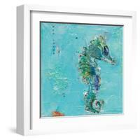 Little Seahorse Blue-Kellie Day-Framed Art Print