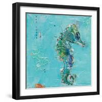 Little Seahorse Blue-Kellie Day-Framed Art Print
