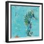 Little Seahorse Blue-Kellie Day-Framed Art Print