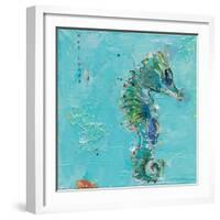 Little Seahorse Blue-Kellie Day-Framed Art Print