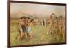 Little Spartan girls provoking boys. Around 1860-1862, Oil on canvas-Edgar Degas-Framed Giclee Print