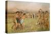 Little Spartan girls provoking boys. Around 1860-1862, Oil on canvas-Edgar Degas-Stretched Canvas