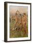 Little Spartan girls provoking boys (detail)-Edgar Degas-Framed Giclee Print