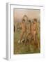 Little Spartan girls provoking boys (detail)-Edgar Degas-Framed Giclee Print