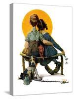 "Little Spooners" or "Sunset", April 24,1926-Norman Rockwell-Stretched Canvas