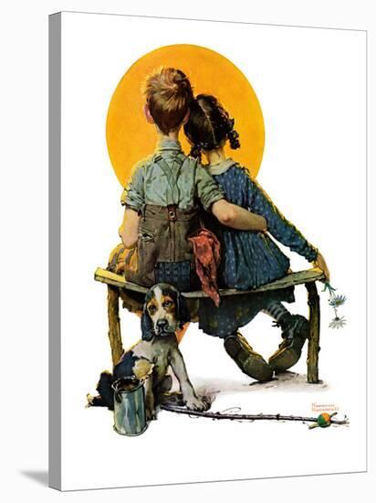 "Little Spooners" or "Sunset", April 24,1926-Norman Rockwell-Stretched Canvas