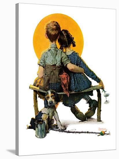 "Little Spooners" or "Sunset", April 24,1926-Norman Rockwell-Stretched Canvas