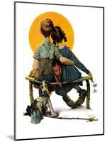 "Little Spooners" or "Sunset", April 24,1926-Norman Rockwell-Mounted Premium Giclee Print