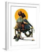 "Little Spooners" or "Sunset", April 24,1926-Norman Rockwell-Framed Premium Giclee Print