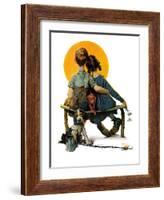 "Little Spooners" or "Sunset", April 24,1926-Norman Rockwell-Framed Giclee Print