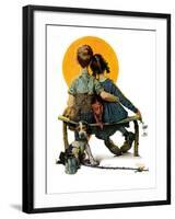 "Little Spooners" or "Sunset", April 24,1926-Norman Rockwell-Framed Giclee Print