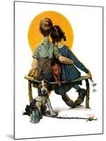 "Little Spooners" or "Sunset", April 24,1926-Norman Rockwell-Mounted Giclee Print