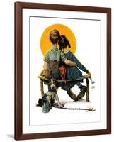 "Little Spooners" or "Sunset", April 24,1926-Norman Rockwell-Framed Giclee Print