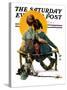 "Little Spooners" or "Sunset" Saturday Evening Post Cover, April 24,1926-Norman Rockwell-Stretched Canvas