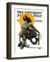 "Little Spooners" or "Sunset" Saturday Evening Post Cover, April 24,1926-Norman Rockwell-Framed Premium Giclee Print