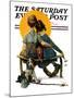 "Little Spooners" or "Sunset" Saturday Evening Post Cover, April 24,1926-Norman Rockwell-Mounted Giclee Print