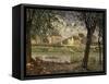 Little Town on the River Seine-Alfred Sisley-Framed Stretched Canvas