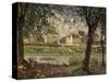 Little Town on the River Seine-Alfred Sisley-Stretched Canvas