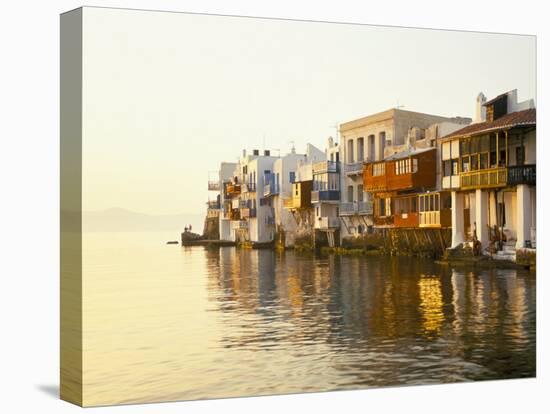 Little Venice at Sunset, Mykonos Town, Mykonos, (Mikonos), Greek Islands, Greece-Lee Frost-Stretched Canvas