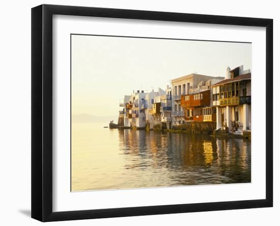 Little Venice at Sunset, Mykonos Town, Mykonos, (Mikonos), Greek Islands, Greece-Lee Frost-Framed Photographic Print