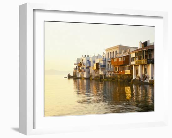 Little Venice at Sunset, Mykonos Town, Mykonos, (Mikonos), Greek Islands, Greece-Lee Frost-Framed Photographic Print