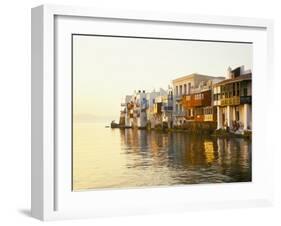 Little Venice at Sunset, Mykonos Town, Mykonos, (Mikonos), Greek Islands, Greece-Lee Frost-Framed Photographic Print