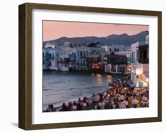 Little Venice, Mykonos Town, Chora, Mykonos, Cyclades, Greek Islands, Greece, Europe-Sergio Pitamitz-Framed Photographic Print