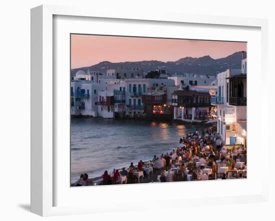 Little Venice, Mykonos Town, Chora, Mykonos, Cyclades, Greek Islands, Greece, Europe-Sergio Pitamitz-Framed Photographic Print