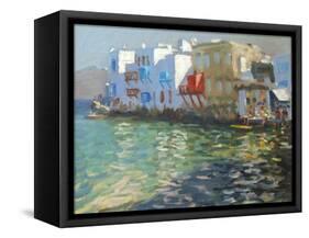 Little Venice, Mykonos-Andrew Macara-Framed Stretched Canvas